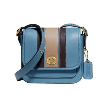 COACH Rambler Cow Leather Crossbody Bag, Shoulder Bag Women's Blue