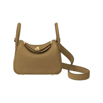 HERMES Lindy Taurillon Clemence Cow Leather Handbag, Shoulder Bag, Crossbody Bag Mini Women's 4B Biscuit Cookie