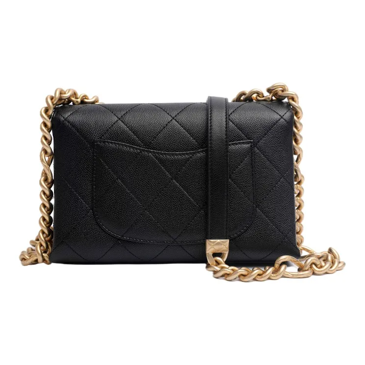 CHANEL Caviar Calfskin Shoulder Bag, Crossbody Bag Women's Black-1