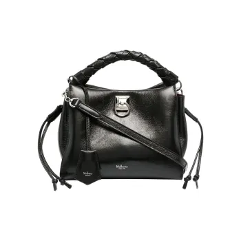 Mulberry Calfskin Portable Crossbody Bag Shoulder Bag Small Size Women's Black