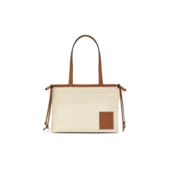 LOEWE Cushion Tote Cow Leather Tote Bag Shopping Bag Handbag Shoulder Bag Women's Beige