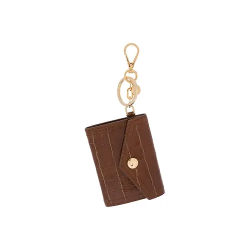 MIU MIU Crocodile Pattern Leather Key Pouch Women's Brown
