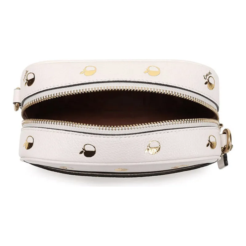COACH Camera Leather Camera Bags Crossbody Bag Shoulder Bag Women's Chalk White-5