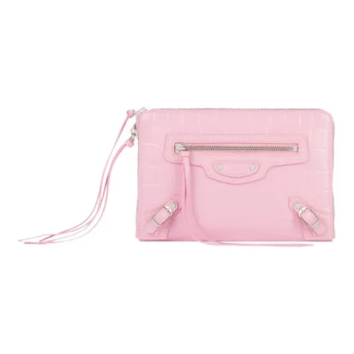 Balenciaga Neo Classic Cow Leather Clutch Women's Pink