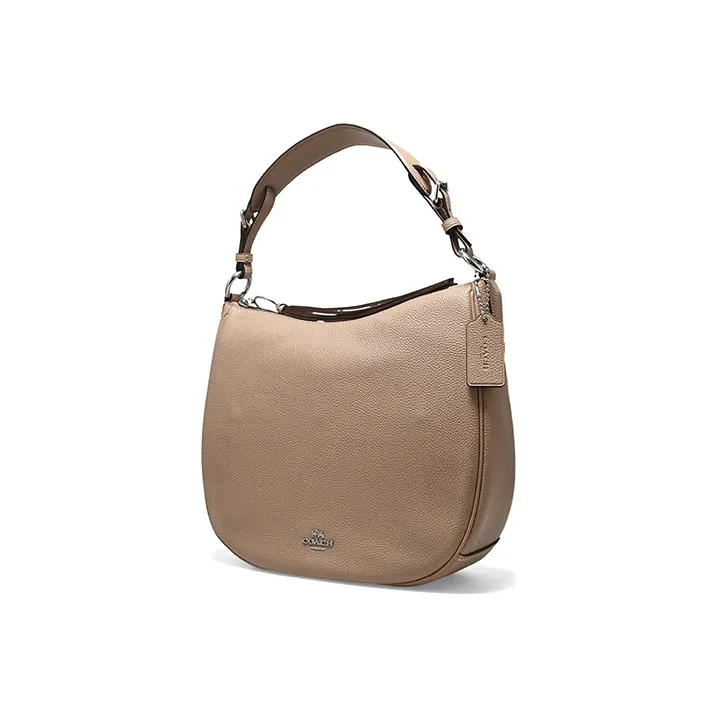 COACH Sutton Cow Leather Hobo Bag Shoulder Bag Portable Crossbody Bag Women's Taupe-1