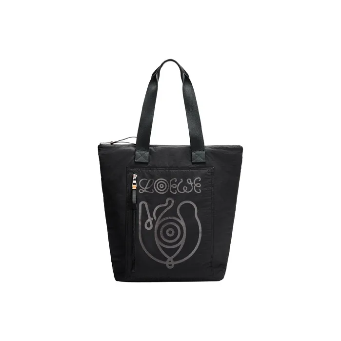 LOEWE Recycled Nylon Tote Bag Shopping Bag Handbag Shoulder Bag Men's Black-0
