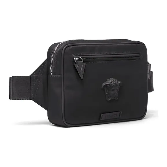 VERSACE Nylon Fabric Sling Bag, Fanny Pack Men's Black-1