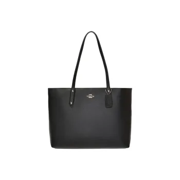 COACH Leather Tote Bag Shopping Bag Shoulder Bags Women's Black