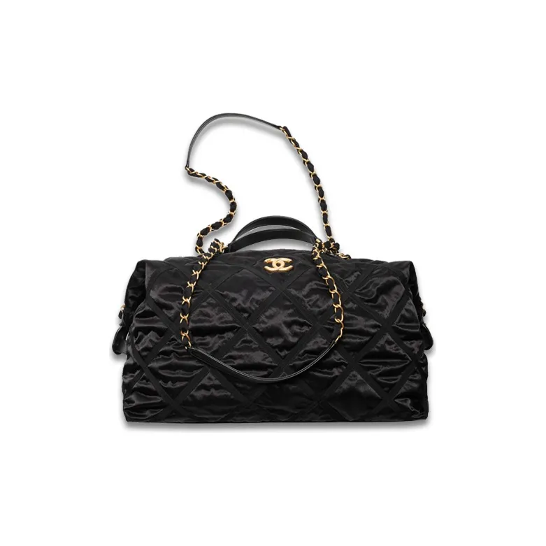 CHANEL Nylon One Shoulder Handbag Extra Large Women's Black-0