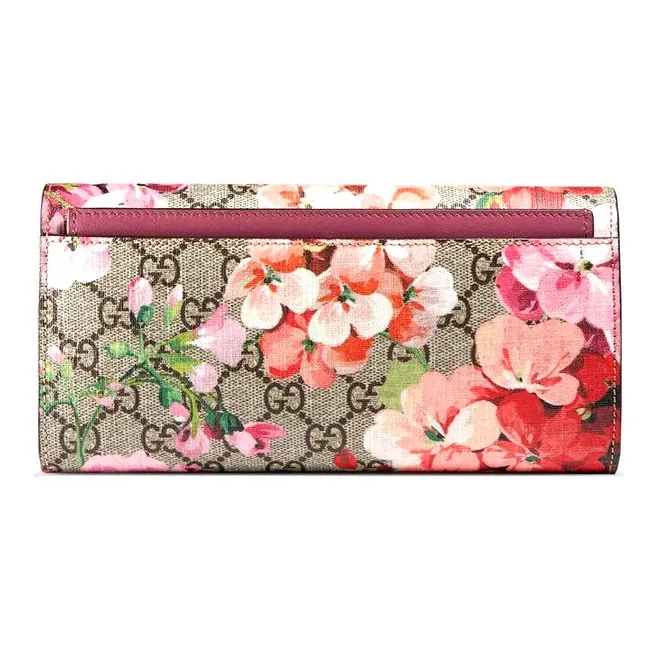 GUCCI GG Blooms Canvas With Leather Wallet Women's Ebony/Multicolor-1