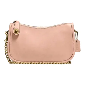 COACH Swinger Leather Shoulder Bag, Pochette, Shoulder Bag, Crossbody Bag, Handbag Women's Nude Pink