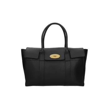 Mulberry Bayswater Leather Clutch Crossbody Handbag Women's Black