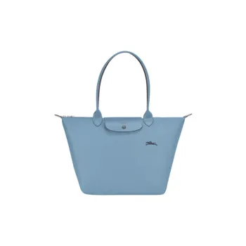 LONGCHAMP Le Pliage Cow Leather Shoulder Bag, Crossbody Bag, Handbag Medium Size Women's Blue