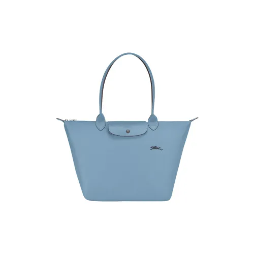 LONGCHAMP Le Pliage Cow Leather Shoulder Bag, Crossbody Bag, Handbag Medium Size Women's Blue