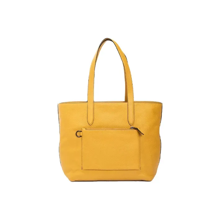 COACH Metropolitan Leather Crossbody Bag One Shoulder Computer Tote Handbag Large Size Women's Light Yellow-1