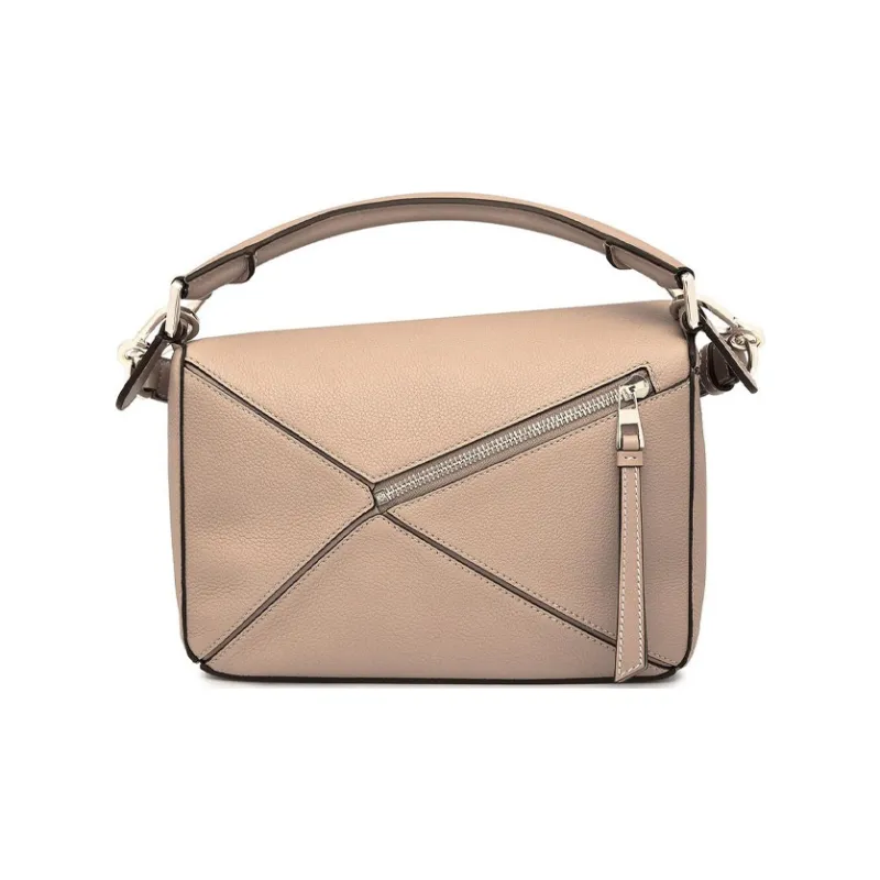 LOEWE Puzzle Cow Leather Puzzle Bag Geometric Bag Handbag Shoulder Bag Crossbody Bag Small Size Women's Light Oat-2