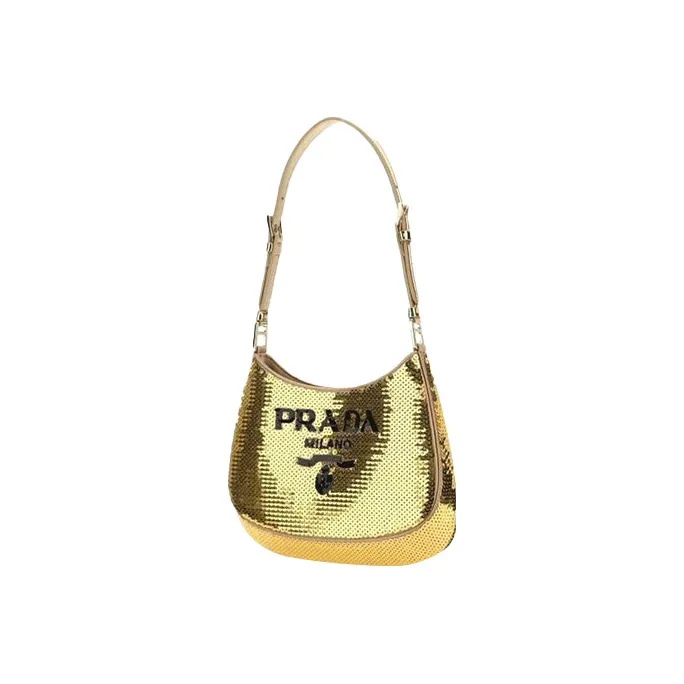 PRADA Fabric Handbag, Shoulder Bag Women's Gold-2