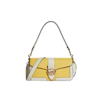 COACH Georgie Cow Leather Crossbody Bag God Of Wine Shoulder Bag Women's Yellow/White
