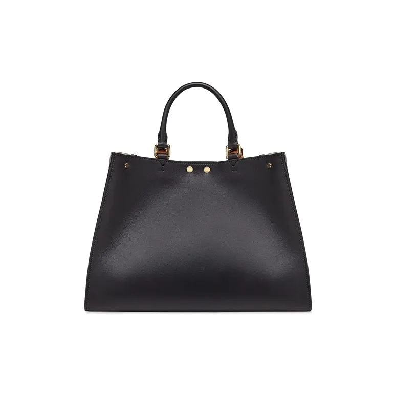 FENDI PeekabooX-Tote Collection Leather Tote Bag Shopping Bag Shoulder Bags Handbags Small Size Women's Black-2