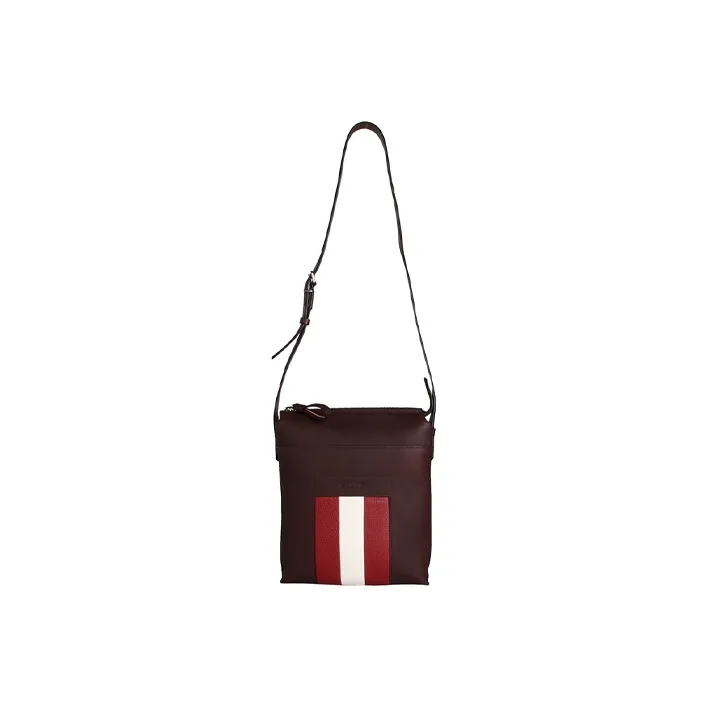 BALLY Cow Leather Messenger Bag Crossbody Bags Shoulder Bags Men's Brown-2