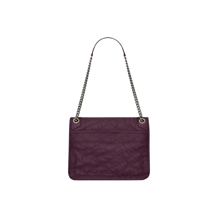 SAINT LAURENT Leather Hobo Bag, Shoulder Bag, Crossbody Bag Women's Brown Red-1