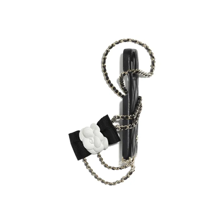 CHANEL Sheepskin Phone Case And Cell Phone Pouch Women's Black-1