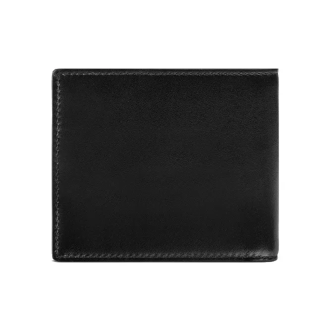 GUCCI Cow Leather Cropped Double Fold Card Holder Wallet Men's Black-1