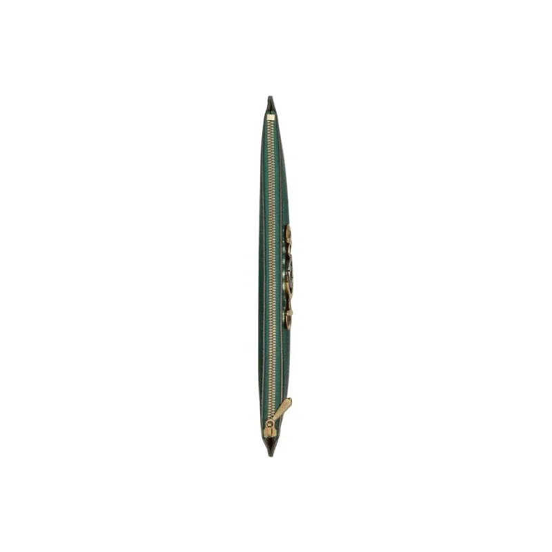 GUCCI Zumi Grained Leather Clutch Women's Dark Green-4
