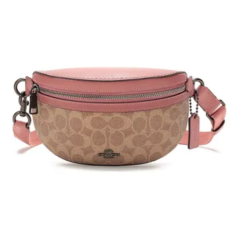 COACH Bethany Leather Fanny Pack Small Size Women's Vintage Pink With Tan