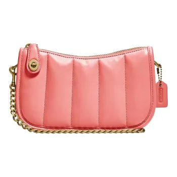 COACH Swinger Sheepskin Leather Pochette, Shoulder Bag, Handbag Small Size Women's Candy Pink