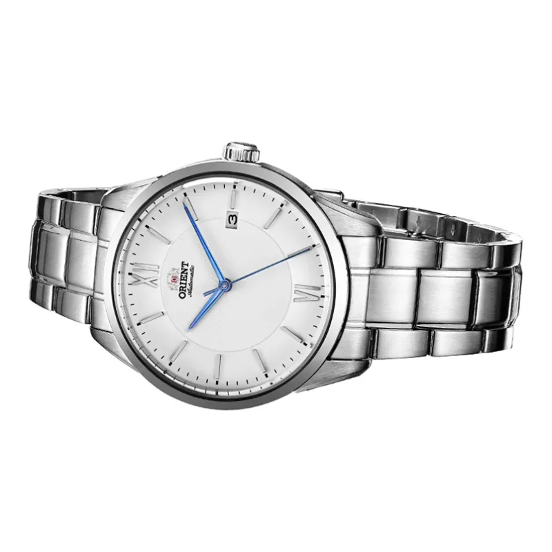 ORIENT Automatic Mechanical Movement Stainless Steel Watchband Watch 40.8mm Men's Watches White Dial RA AC0015S10D-1