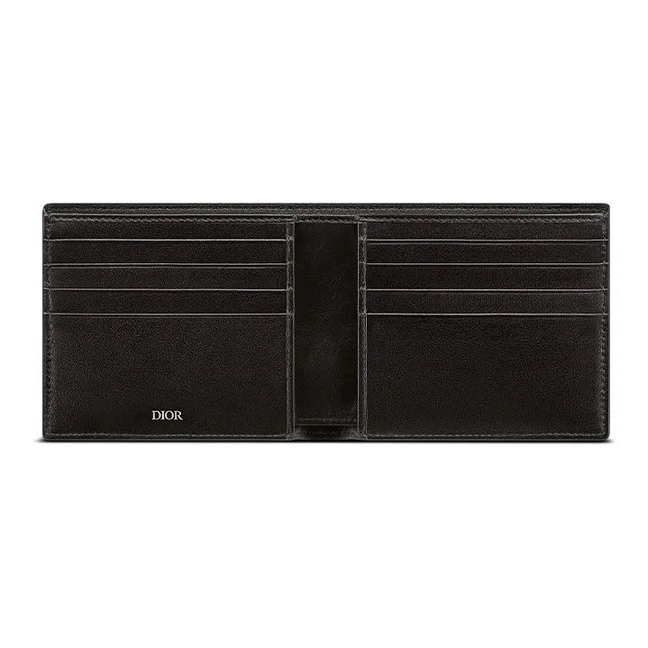 DIOR Cow Leather Wallet Men's Black-3