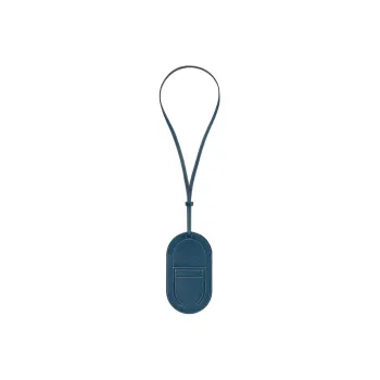 HERMES In The Loop Mysore Goat Skin Pig Nose Cell Phone Pouch Small Size Women's Dark Blue & White