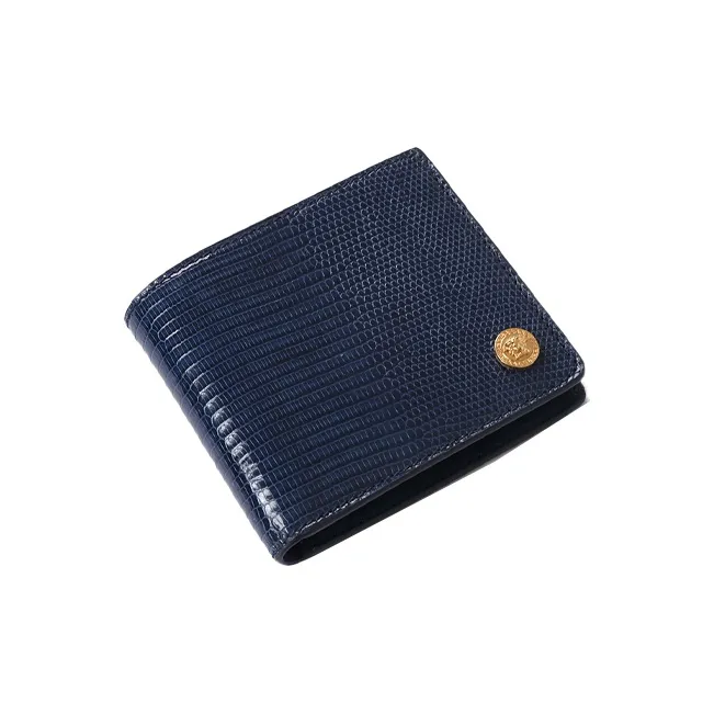 VERSACE Leather Wallet Unisex Dark Blue-2