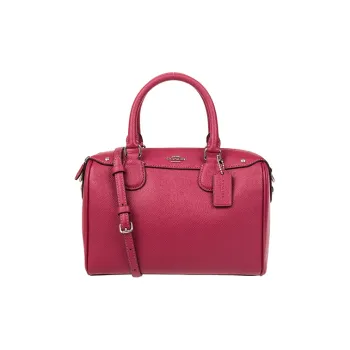 COACH Bennett Leather Boston Bag, Handbag, Shoulder Bag, Crossbody Bag Mini Women's Red