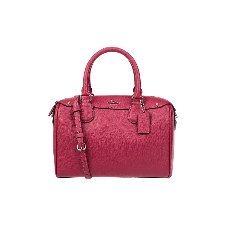 COACH Bennett Leather Boston Bag, Handbag, Shoulder Bag, Crossbody Bag Mini Women's Red-0