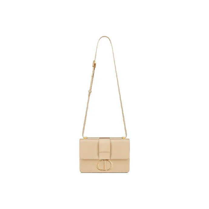 DIOR Montaigne Collection 30 Smooth Finish Cow Leather Crossbody Bag Shoulder Bag Women's Beige-3
