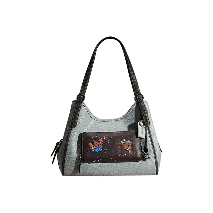 COACH Lori Leather Shoulder Bag Handbags Shoulder Bags Women's Green-0