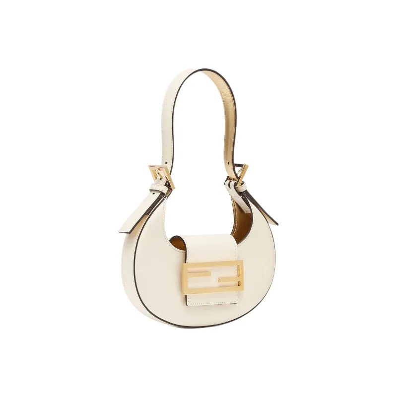 FENDI Cookie Calfskin Handbag, Shoulder Bag Women's White-1