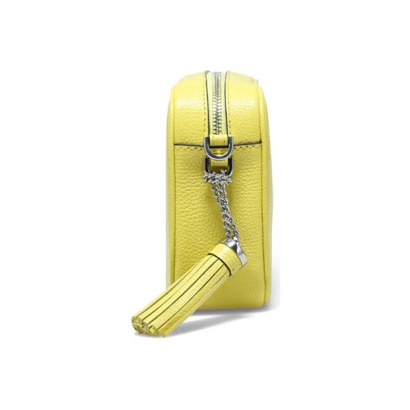 MICHAEL KORS Ginny Leather Crossbody Bag, Shoulder Bag Women's Yellow Cream-2