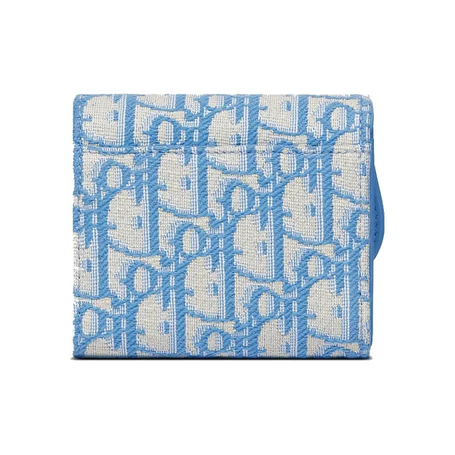 DIOR Jacquard Canvas Coin Purses Card Holders Women's Cornflower Blue-1