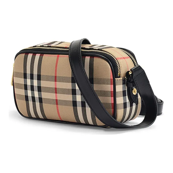 Burberry Fabric With Leather Fanny Pack Camera Bag, Shoulder Bag, Crossbody Bag Regular Women's Yellow Brown-2