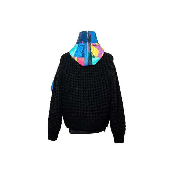 KAWS X Sacai Nylon Twill Wool Knit Blouson-2