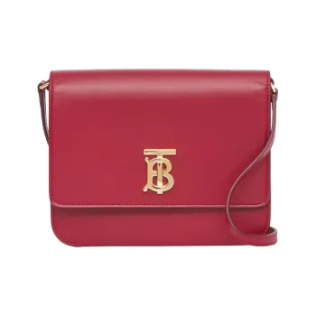 Burberry Cow Leather Crossbody Bag Mini Women's Red