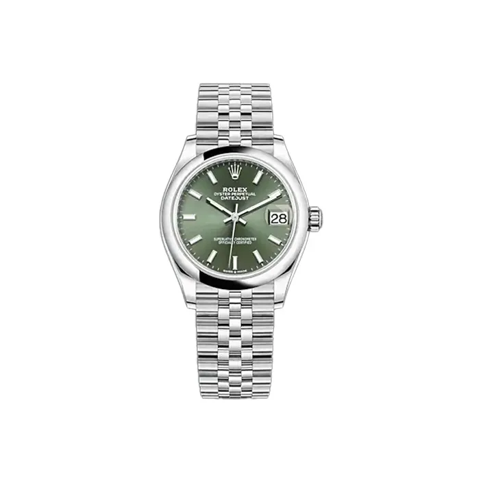 ROLEX Log Series Automatic Mechanical Movement Unisex Watch 31mm Green Dial Oystersteel Case Oystersteel Strap-0