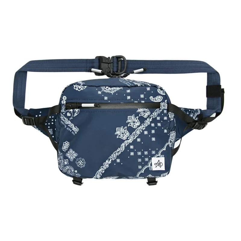 The MAD HATcher Polyester Casual Print Shoulder Bag Crossbody Bag Fanny Pack Small Size Unisex Black/Navy Blue/Purple-5