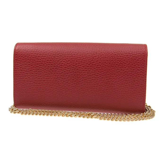 GUCCI GG Marmont Leather Wallet, Crossbody Bag, Shoulder Bag Women's Red-2