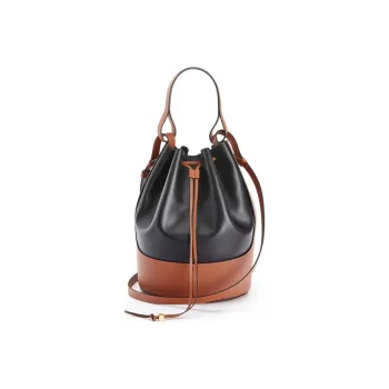 LOEWE Balloon Napa Calf Leather Balloon Bag Bucket Bag Handbag Shoulder Bag Crossbody Bag Large Size Women's Black/Tan
