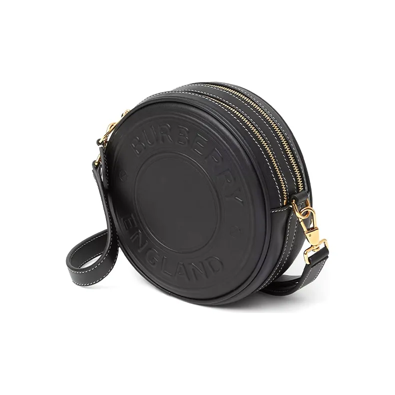 Burberry Louise Cow Leather Round Bag Fanny Pack Wrist Bag Handheld Crossbody Bag Shoulder Bag Women's Black-3