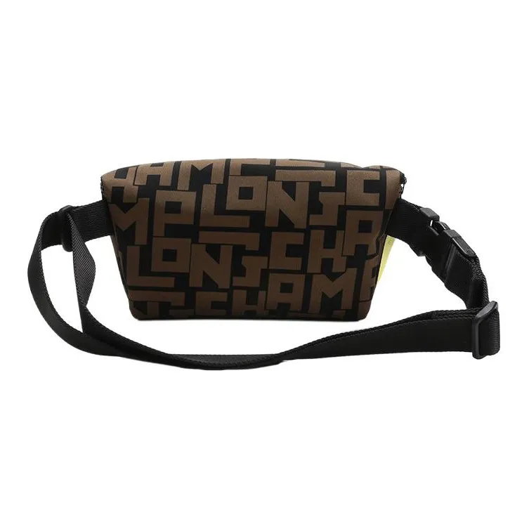 LONGCHAMP Le Pliage Fabric Fanny Pack Medium Size Women's Brown Black-4